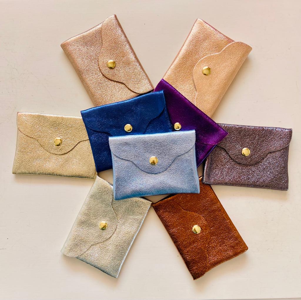 Pochette porte monnaie en cuir